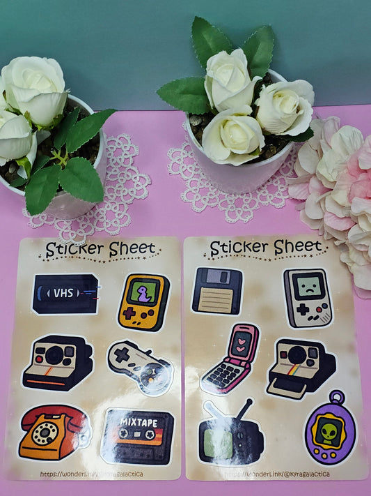 Retro Tech Nostalgia Sticker Set - 2 Bögen