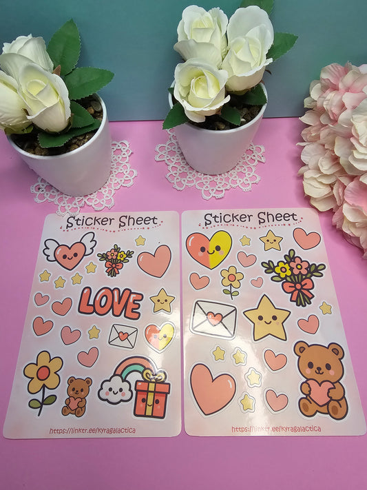 Herzchen Sticker Set - 2 Bögen