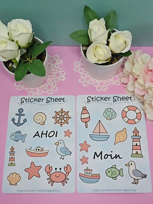 Maritim Sticker Set – 2 Bögen