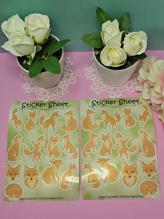 Füchse Sticker Set – 2 Bögen