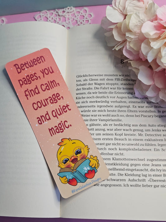 Kleine Auszeit mit Tee & Buch - Lesezeichen - beidseitig bedruckt