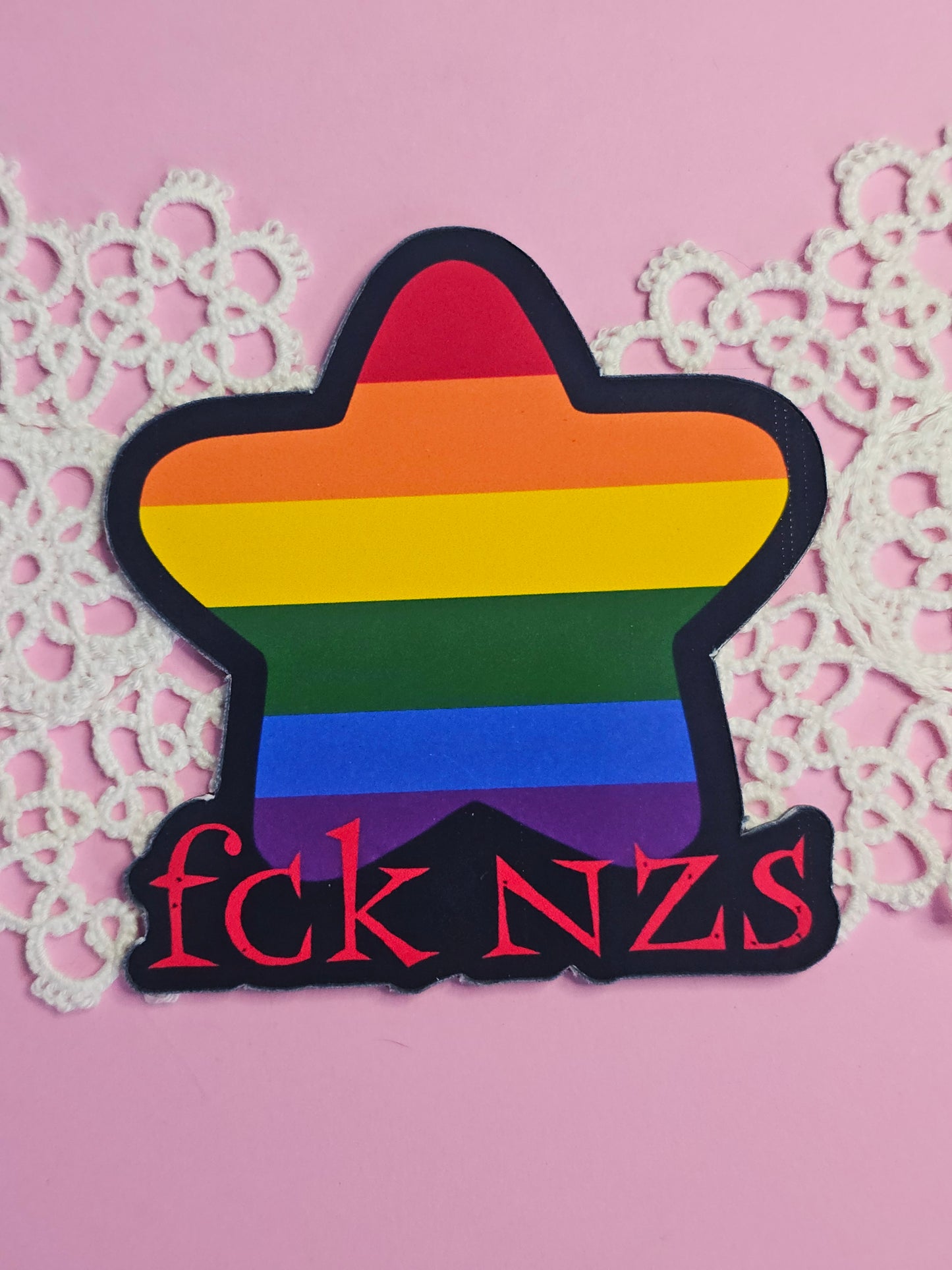 Stern „FCK NZS“ Magnet - 8 cm