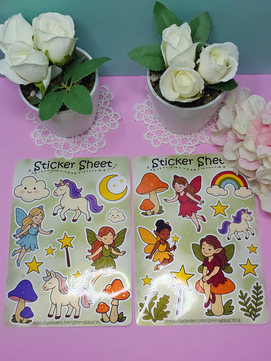 Magische Feen Welt Sticker Set – 2 Bögen