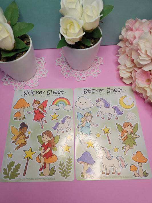 Magische Feen Welt Sticker Set – 2 Bögen