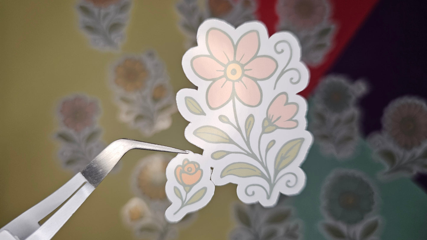 Single stickers - Oldschool flowers