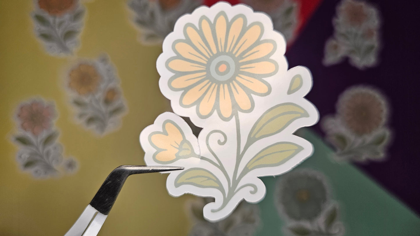 Single stickers - Oldschool flowers