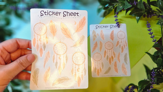Dream Catcher and Feathers Sticker Set – 2 Sheets