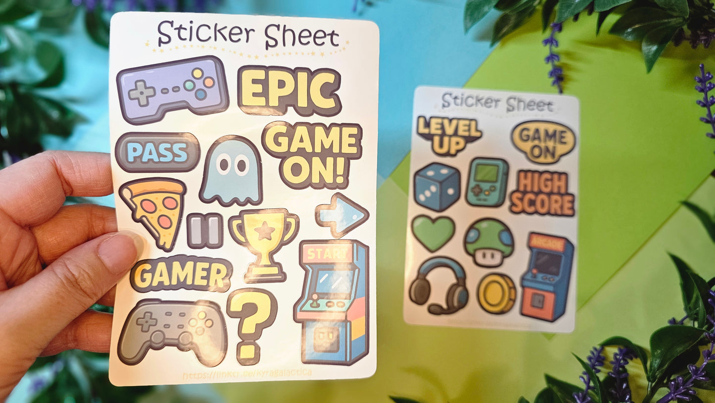 Gaming Sticker Set – 2 sheets