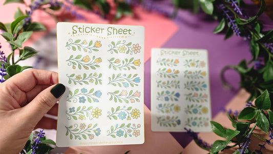 Blumen (Ranken) Sticker Set – 2 Bögen