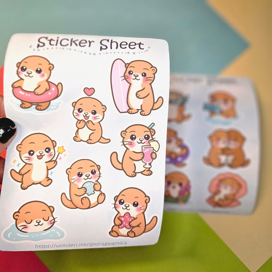Abenteuer von Otter Fizzel Sticker Set – 2 Bögen