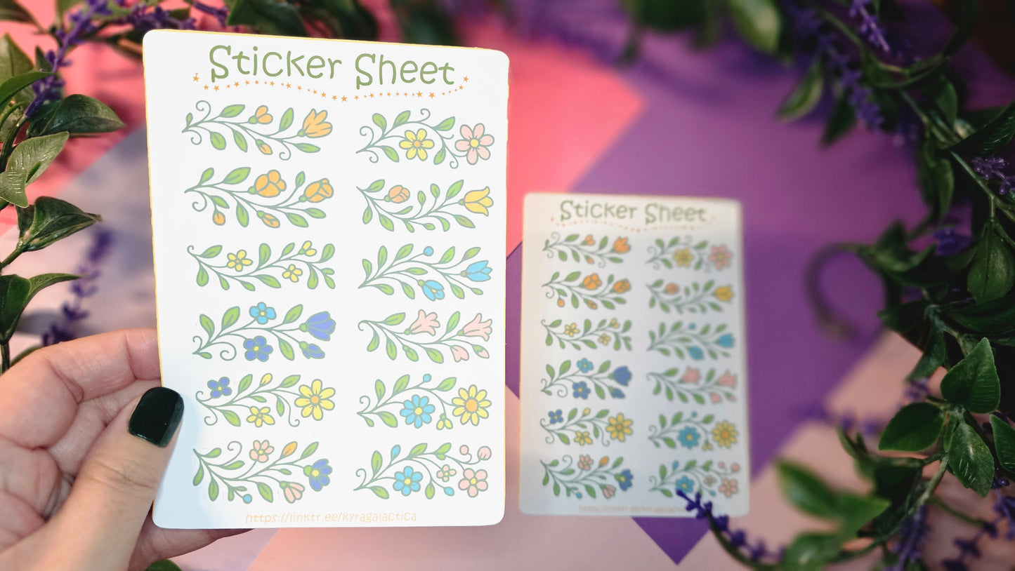 Flowers (Vines) Sticker Set – 2 Sheets