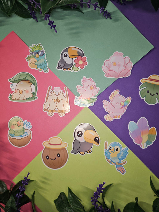 Single sticker - Tropical birds