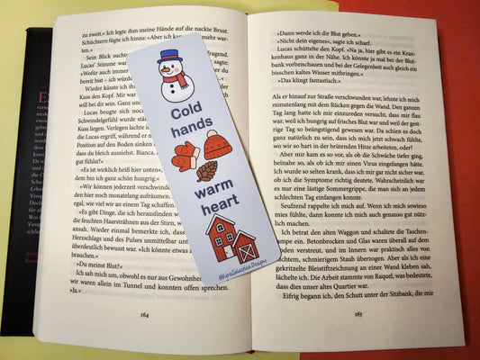 Gemütliche Winterfreunde - Lesezeichen - beidseitig bedruckt