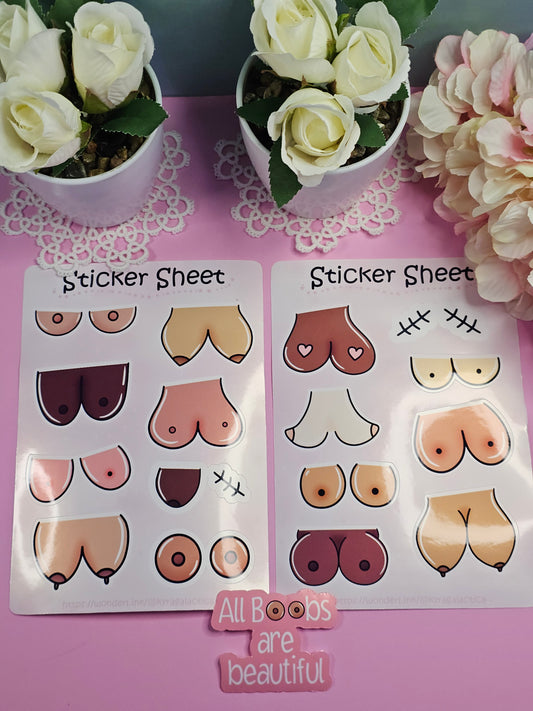 Body Positivity Sticker Set - 2 Bögen + 1 Einzelsticker