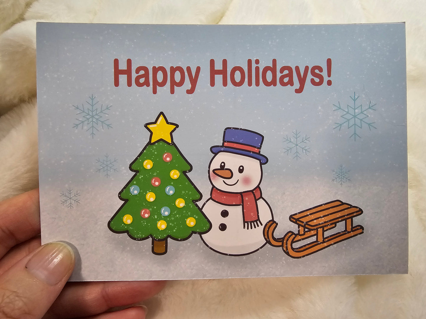 Weihnachtspostkarte – „Happy Holidays!“