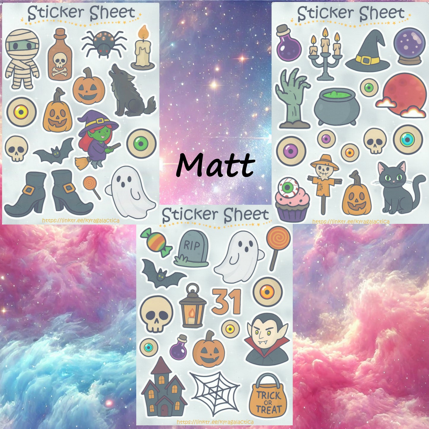 Halloween Sticker Set – 3 Sheets
