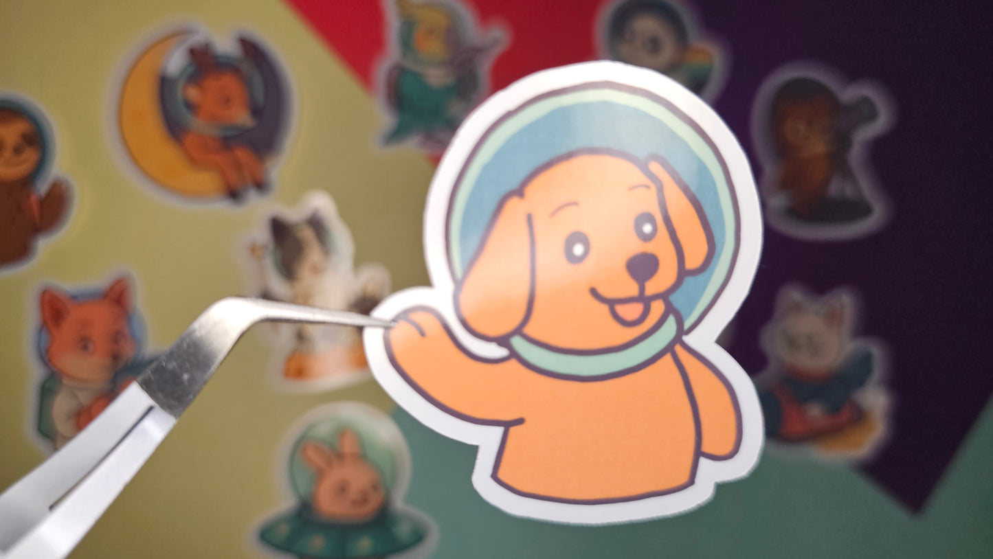 Single stickers - Animals in space