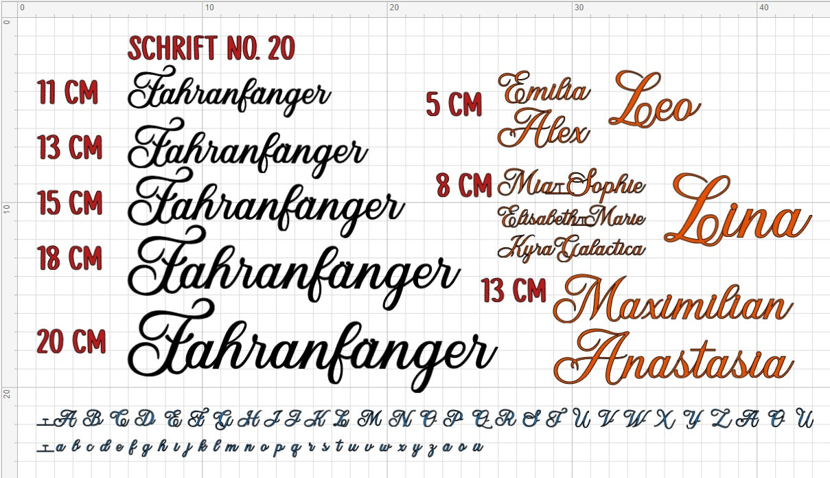 Individual vinyl lettering