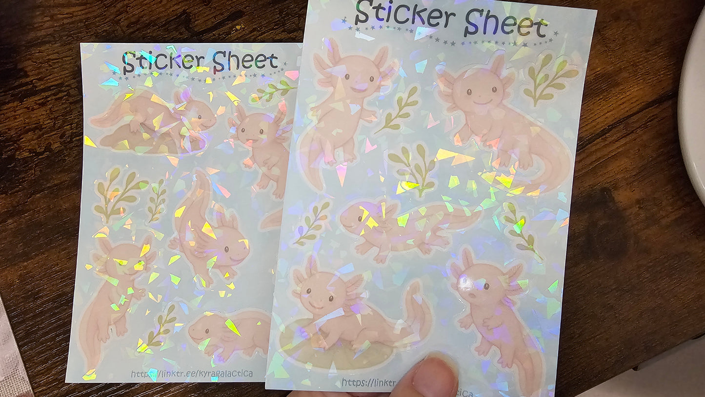 Axolotl Sticker Set – 2 Bögen
