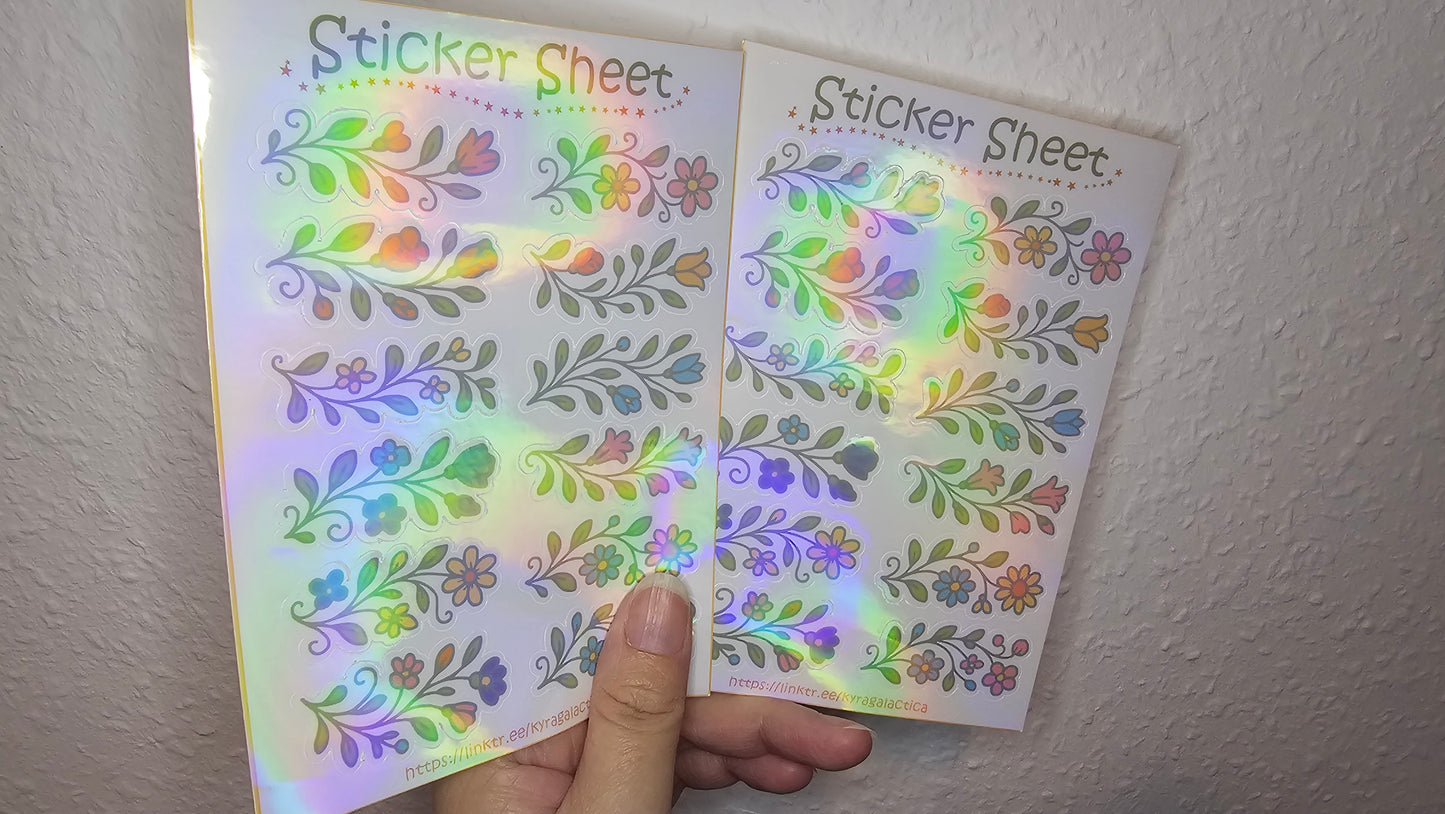 Flowers (Vines) Sticker Set – 2 Sheets