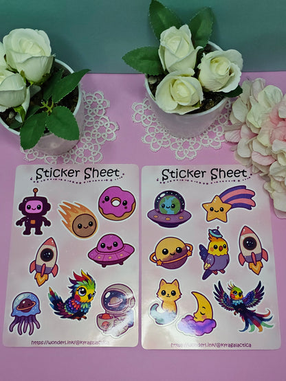 Galactic Cutie Sticker Set - 2 Bögen