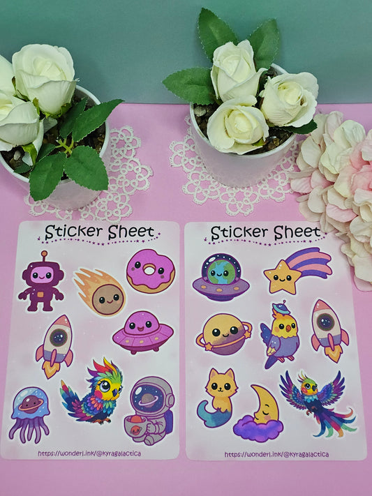Galactic Cutie Sticker Set - 2 Bögen