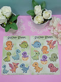 Süße Dinosaurier Sticker Set - 2 Bögen