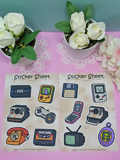 Retro Tech Nostalgia Sticker Set - 2 Bögen