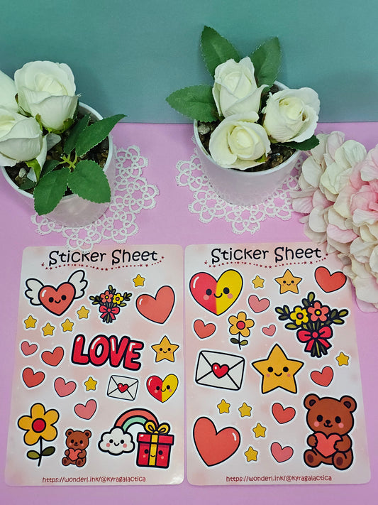 Herzchen Sticker Set - 2 Bögen