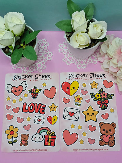 Herzchen Sticker Set - 2 Bögen