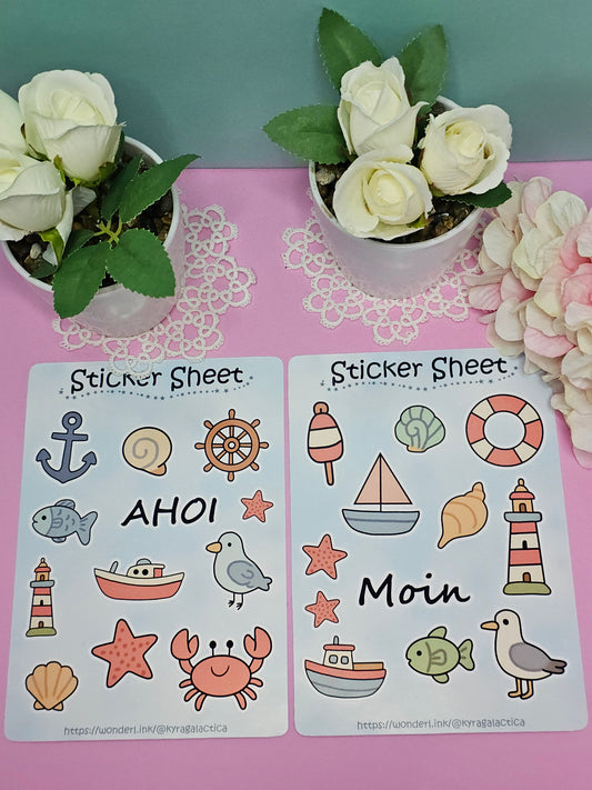 Maritim Sticker Set – 2 Bögen
