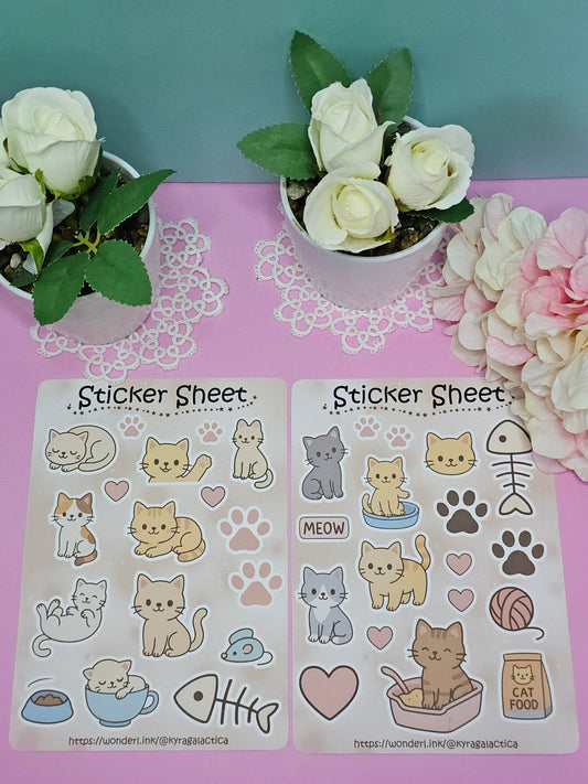 Katzen Sticker Set – 2 Bögen