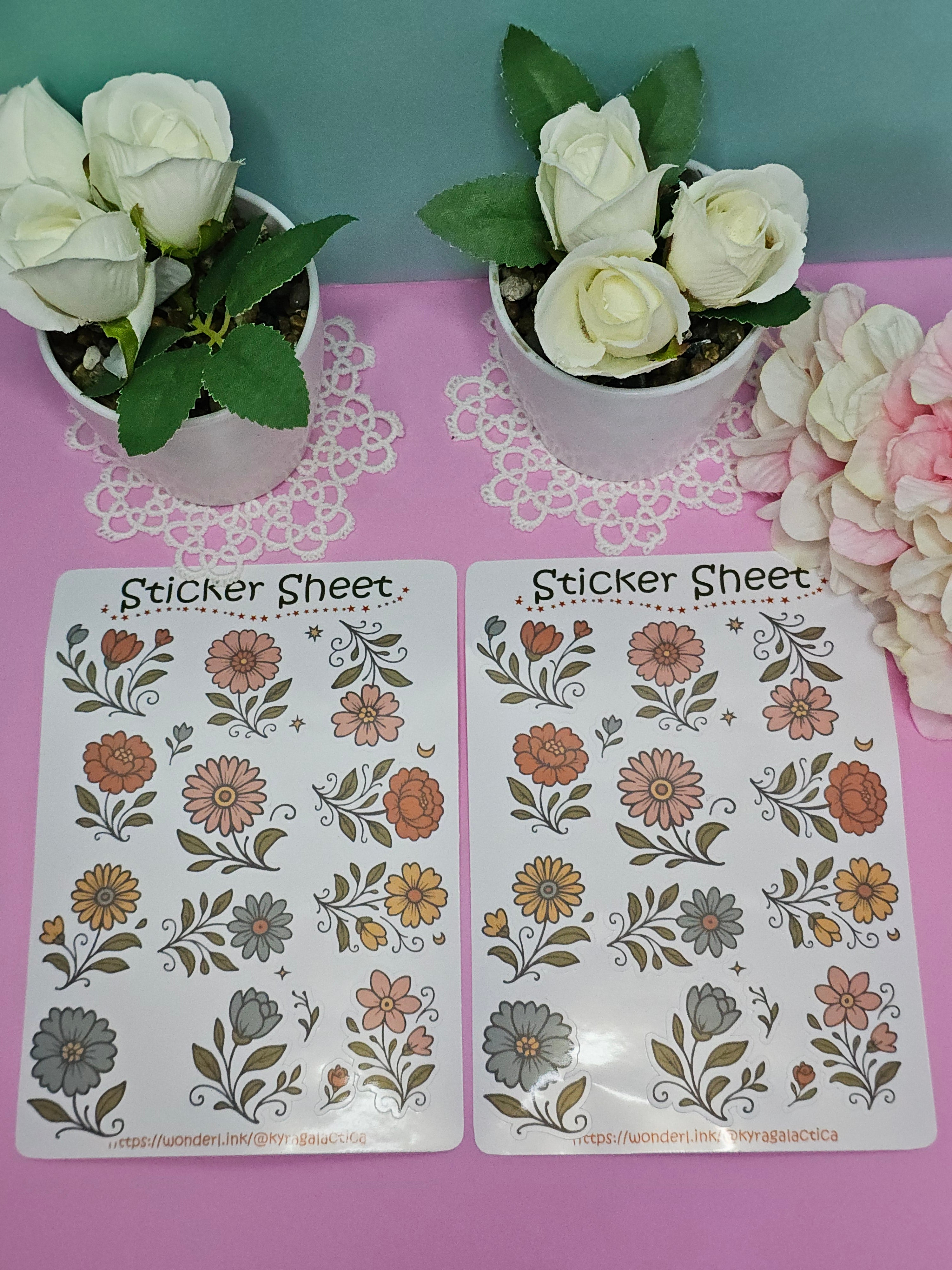 Flower (Oldschool) Sticker Set – 2 Sheets