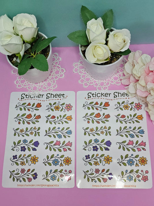 Blumen (Ranken) Sticker Set – 2 Bögen