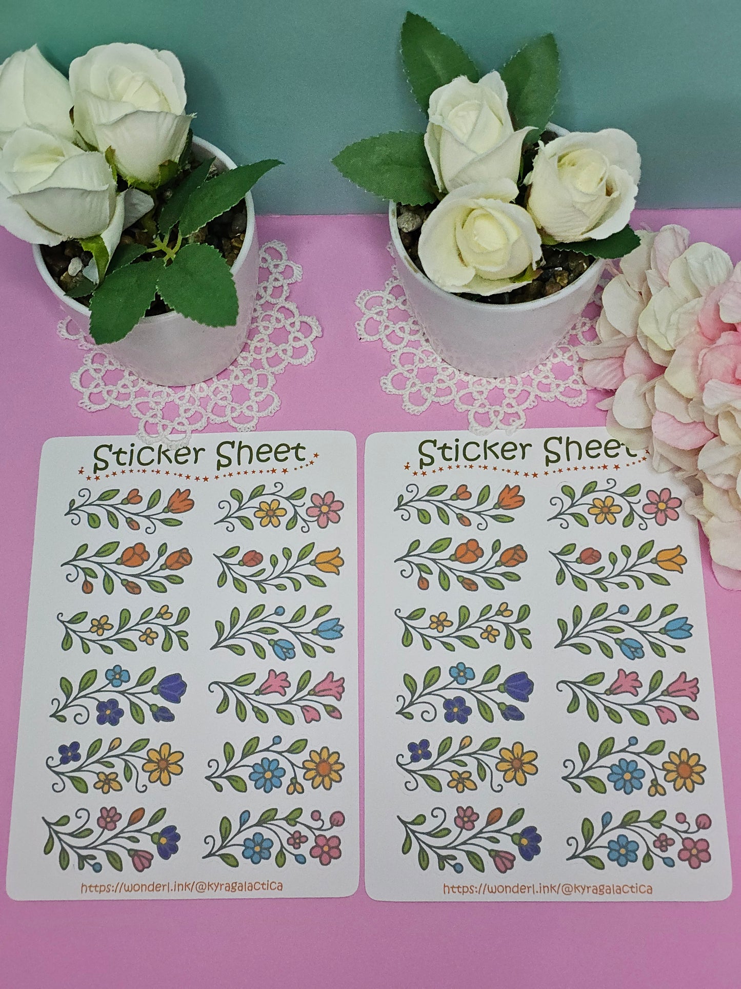 Flowers (Vines) Sticker Set – 2 Sheets 