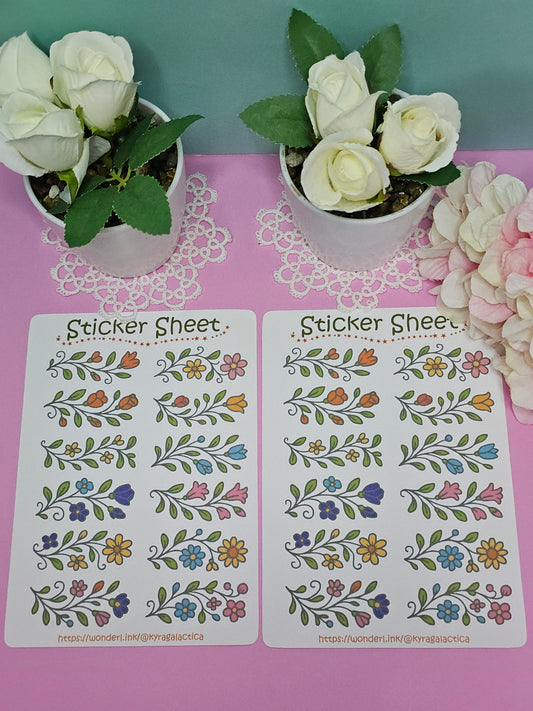 Blumen (Ranken) Sticker Set – 2 Bögen