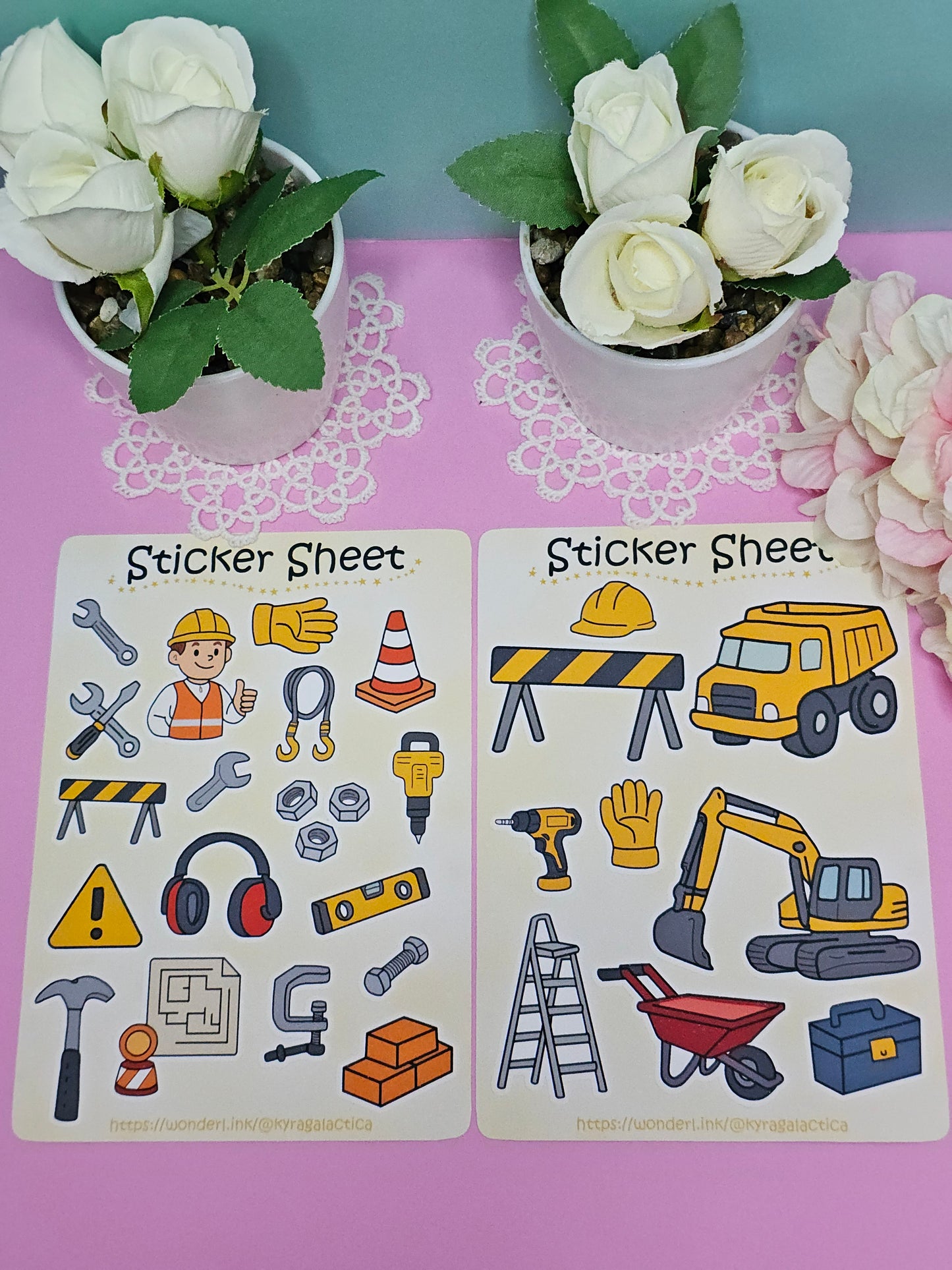 Baustellen Sticker Set – 2 Bögen