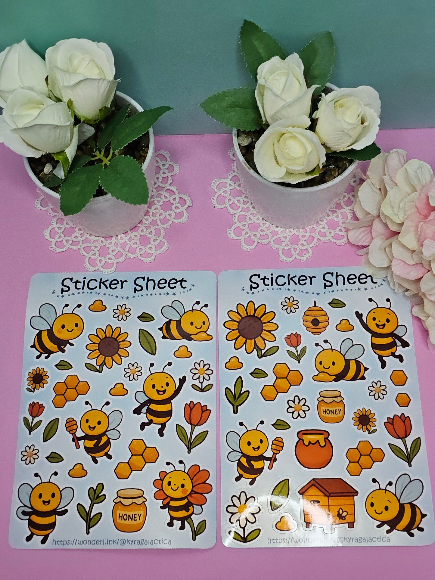 Bienen Sticker Set – 2 Bögen