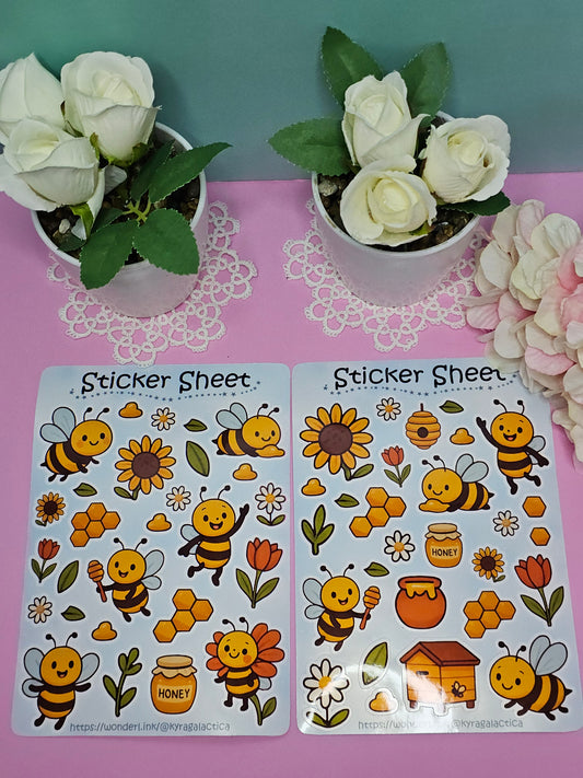 Bienen Sticker Set – 2 Bögen