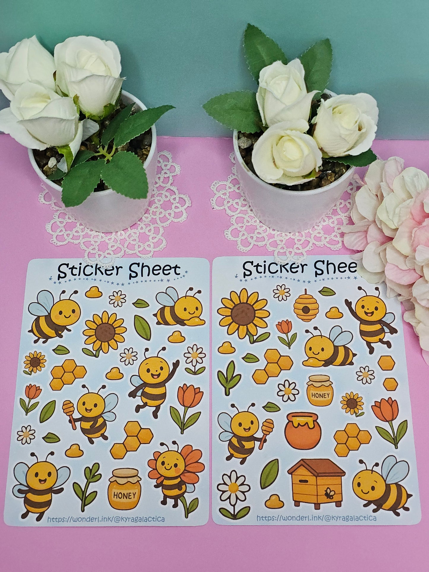 Bienen Sticker Set – 2 Bögen