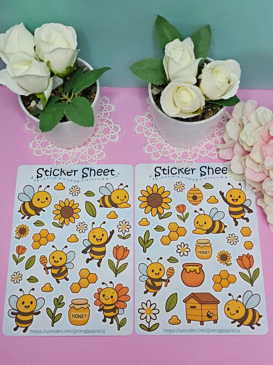 Bienen Sticker Set – 2 Bögen