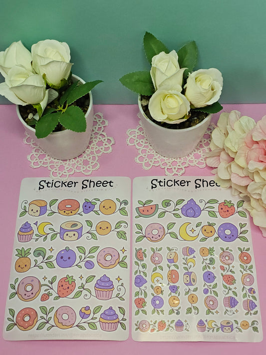 Sweet Food Sticker Set – 2 Bögen