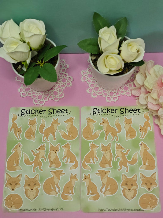 Füchse Sticker Set – 2 Bögen