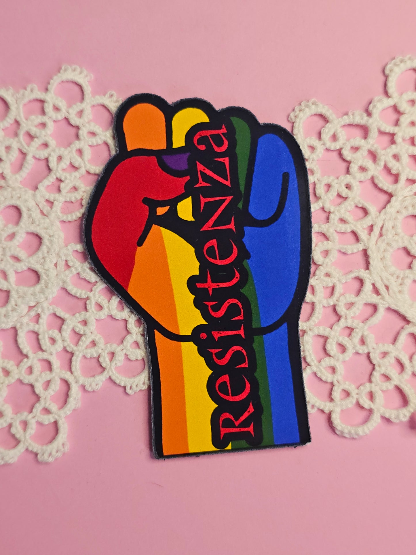Faust & Haltung zeigen „Resistenza“ Magnet - 8 cm