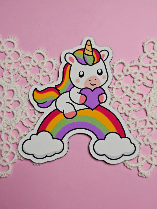 Regenbogen Einhörner Magnete - 8 cm