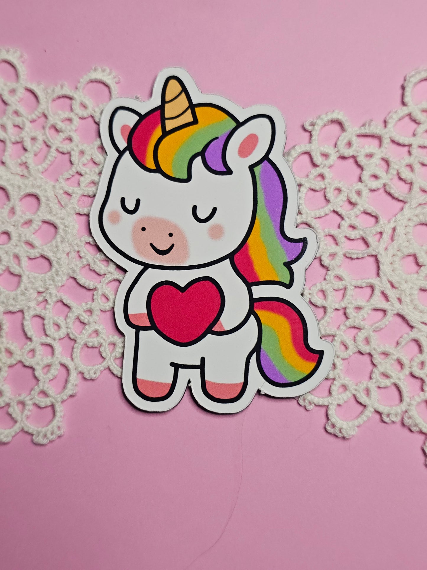 Regenbogen Einhörner Magnete - 8 cm