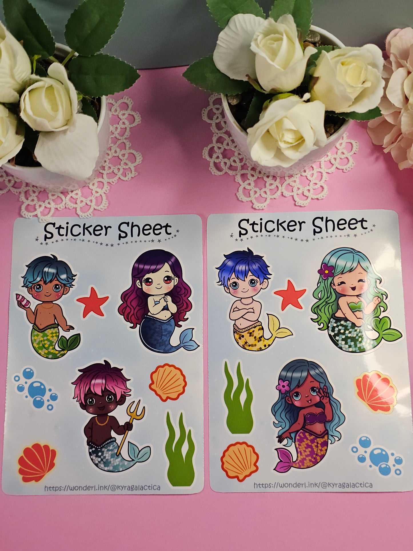 Meerwesen Sticker Set - 2 Bögen