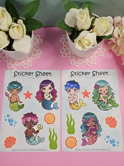 Meerwesen Sticker Set - 2 Bögen