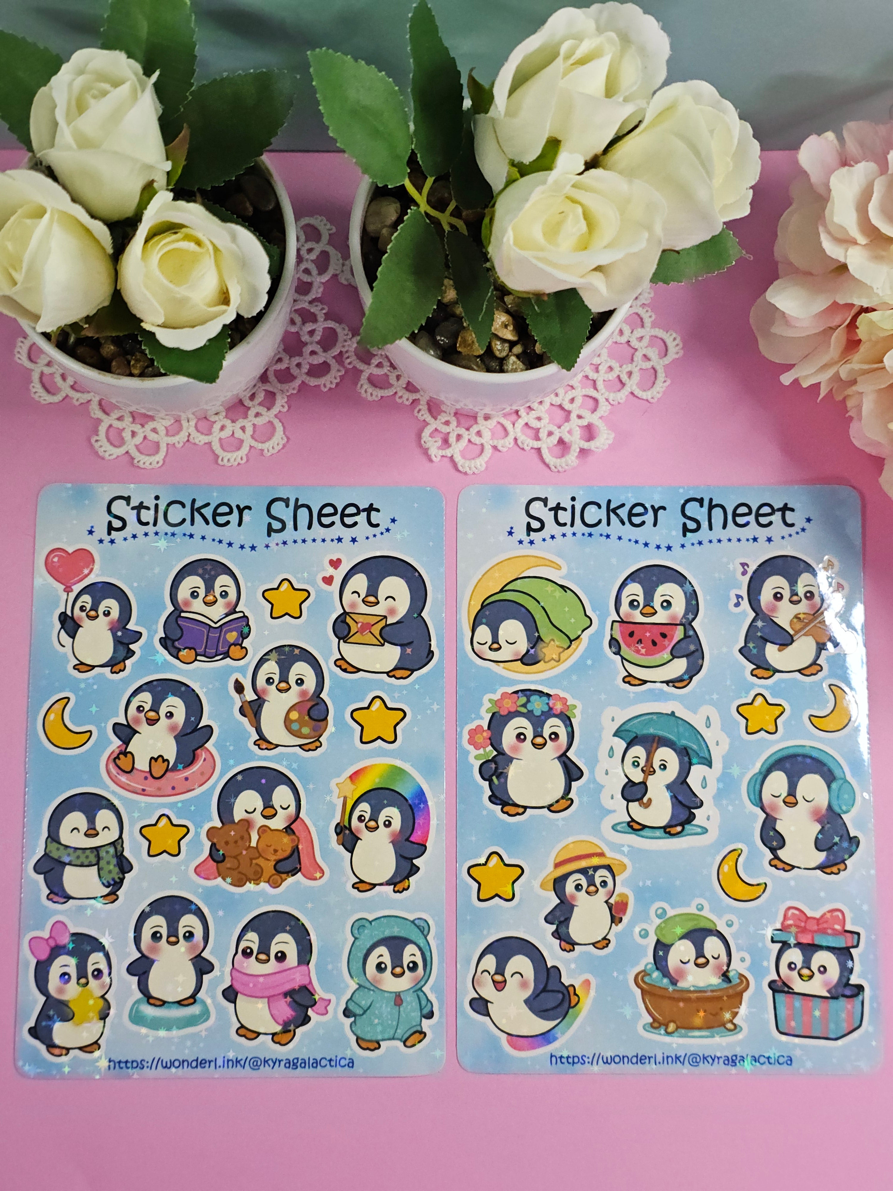 Happy Little Penguins Sticker Set – 2 Bögen