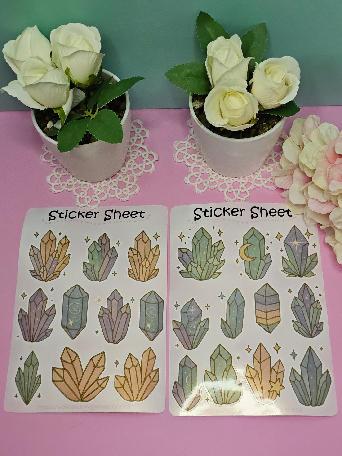 Kristalle Sticker Set – 2 Bögen